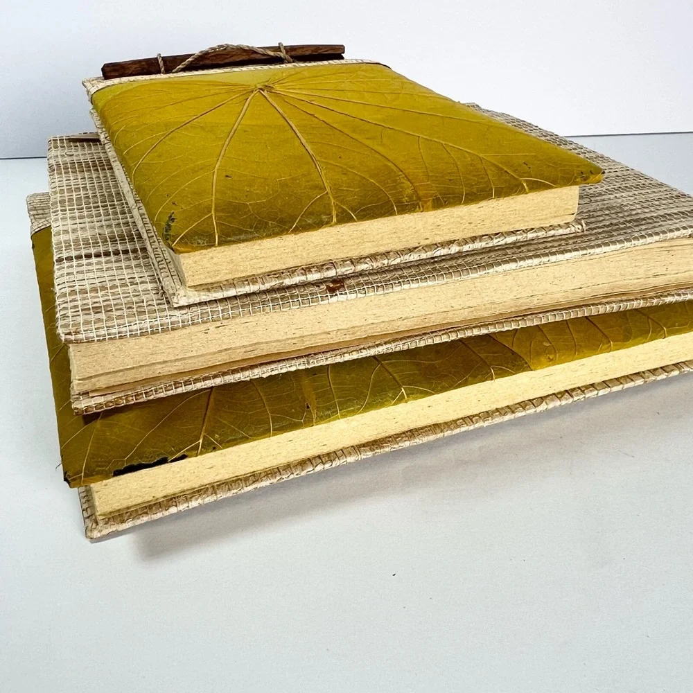NWT Handcrafted Journals handmade papers textured covers blank inside‎ set of 3